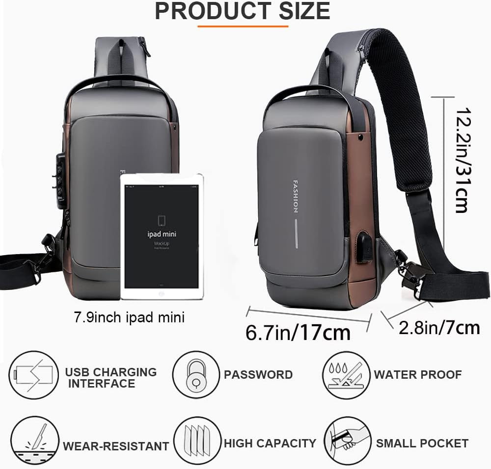 Anti theft Crossbody Sling Bag